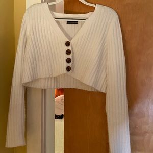 UO white cropped cardigan